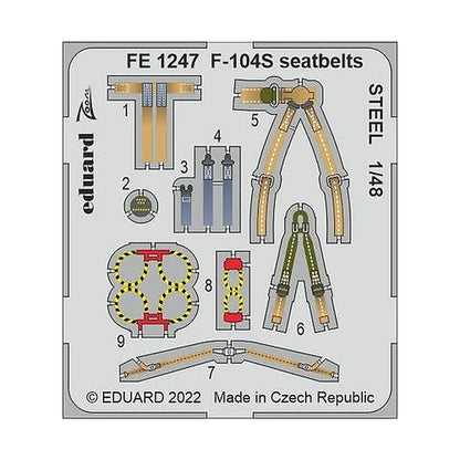 eduard fe1247 1 48 f 104s seatbelts steel for kinetic