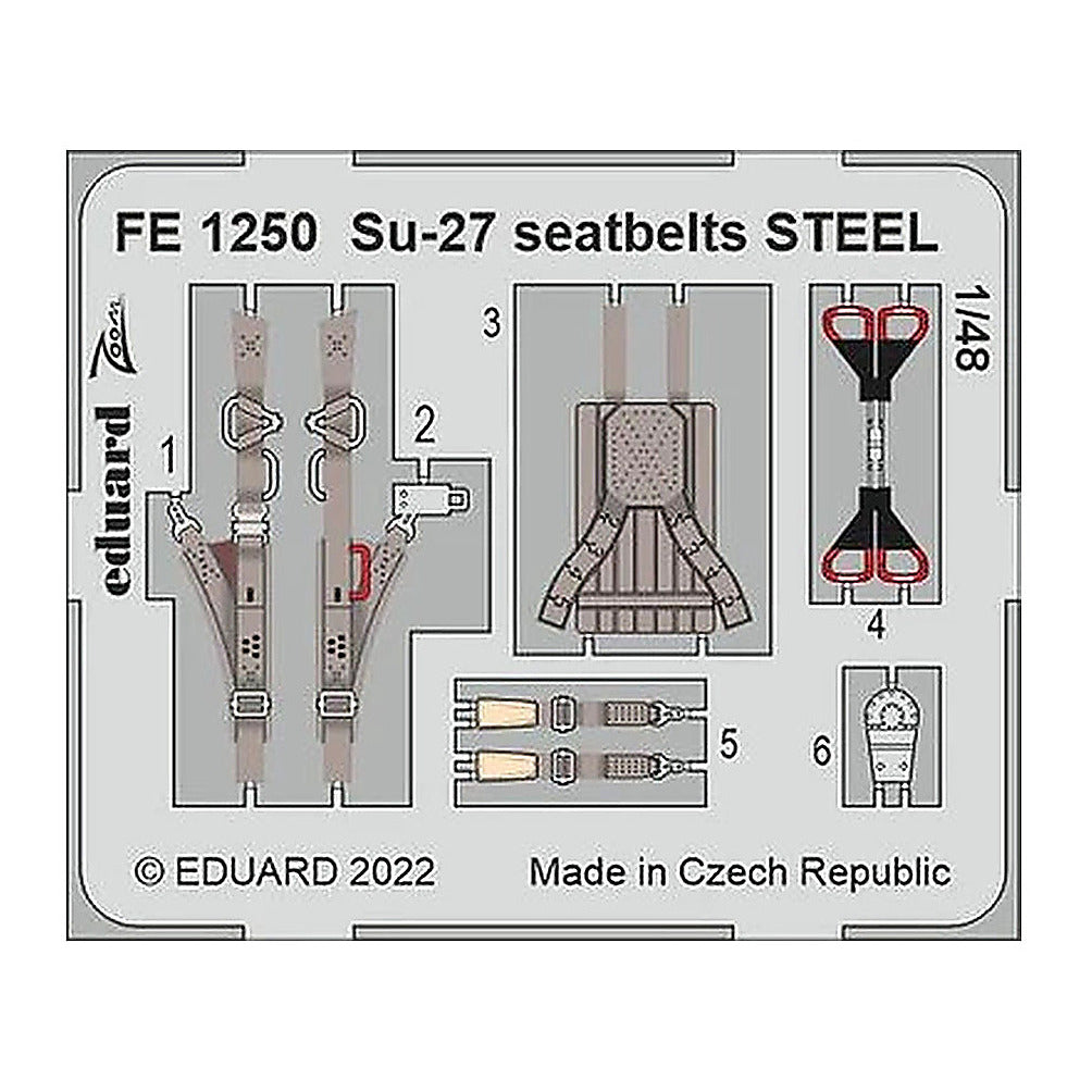 eduard fe1250 1 48 su 27 seatbelts steel for great wall hobby