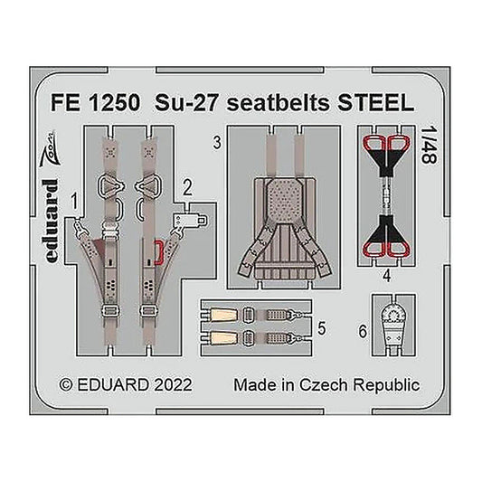 eduard fe1250 1 48 su 27 seatbelts steel for great wall hobby