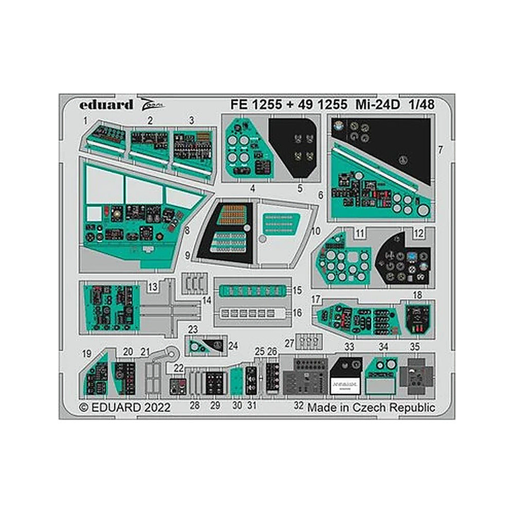 eduard fe1255 1 48 mi 24d for trumpeter photo etch detail set