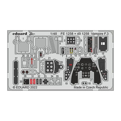 eduard fe1258 1 48 vampire f 3 for airfix photo etch detail set