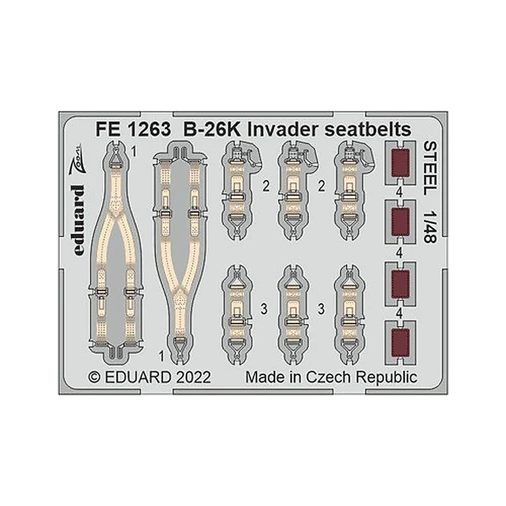 eduard fe1263 1 48 b 26k invader seatbelts steel photo etch for icm