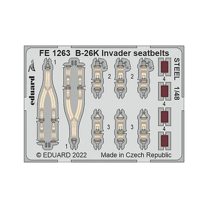 eduard fe1263 1 48 b 26k invader seatbelts steel photo etch for icm