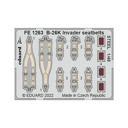 eduard fe1263 1 48 b 26k invader seatbelts steel photo etch for icm
