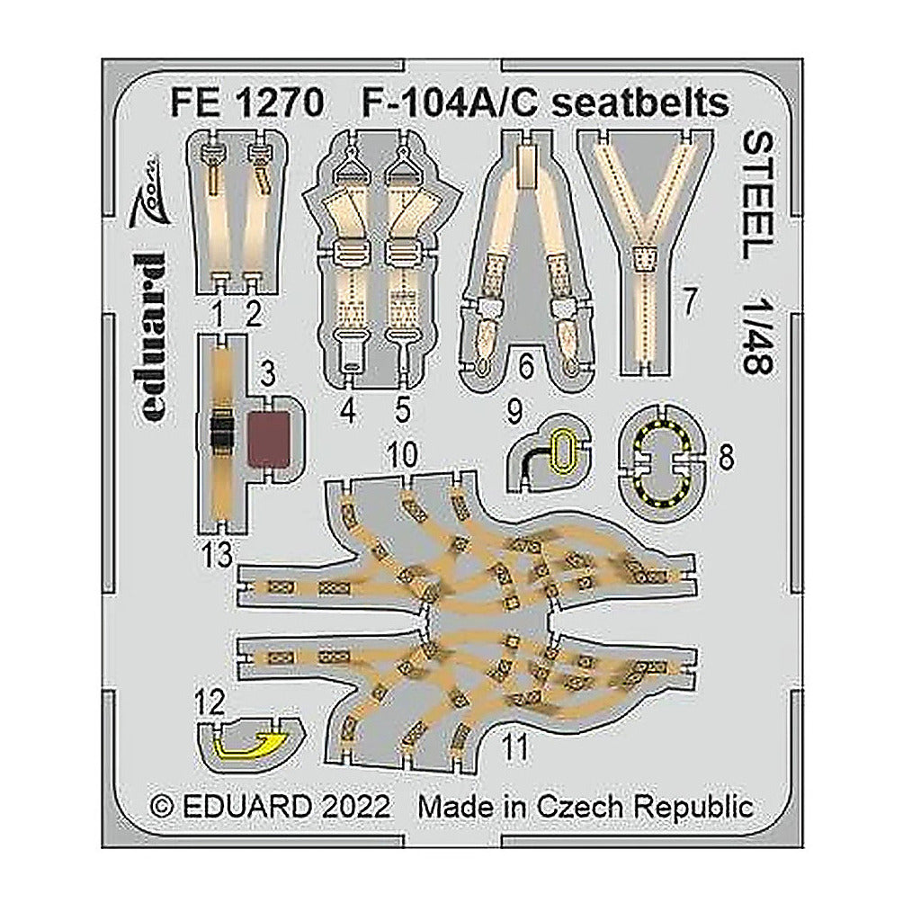 eduard fe1270 1 48 f 104a c seatbelts steel for kinetic