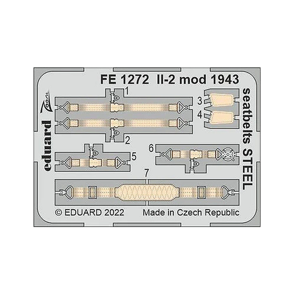 eduard fe1272 1 48 il 2 mod 1943 seatbelts steel for zvezda
