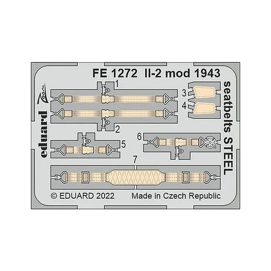 eduard fe1272 1 48 il 2 mod 1943 seatbelts steel for zvezda