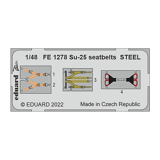 eduard fe1278 1 48 su 25 seatbelts steel for zvezda