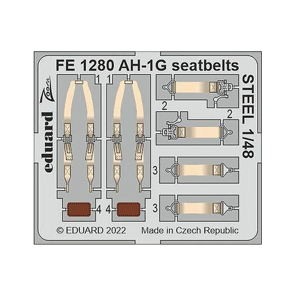 eduard fe1280 1 48 ah 1g seatbelts steel photo etch for special hobby