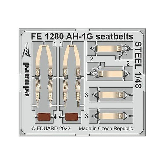 eduard fe1280 1 48 ah 1g seatbelts steel photo etch for special hobby