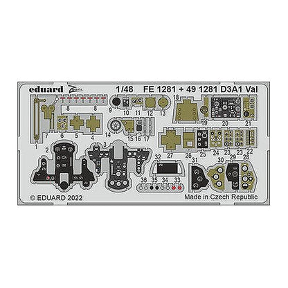 eduard fe1281 1 48 val for hasegawa photo etch detail set