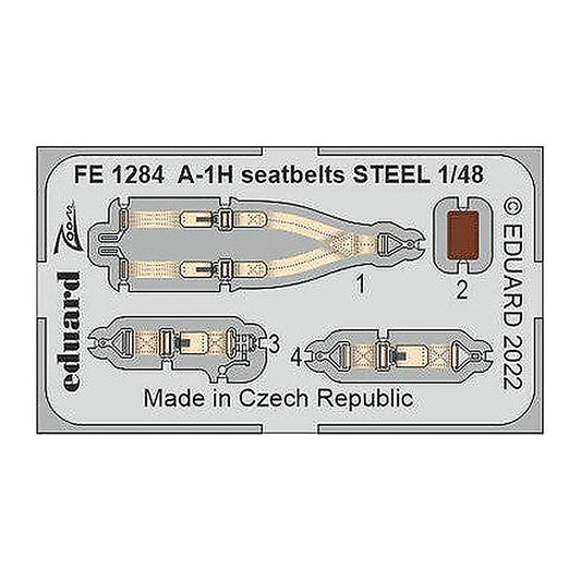 eduard fe1284 1 48 a 1h seatbelts steel photo etch for tamiya