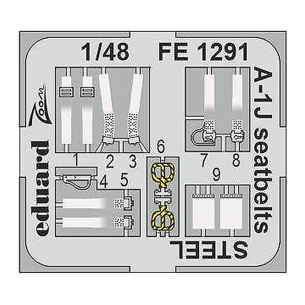 eduard fe1291 1 48 a 1j seatbelts steel for tamiya