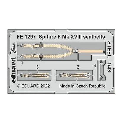 eduard fe1297 1 48 spitfire f mk xviii seatbelts steel for airfix