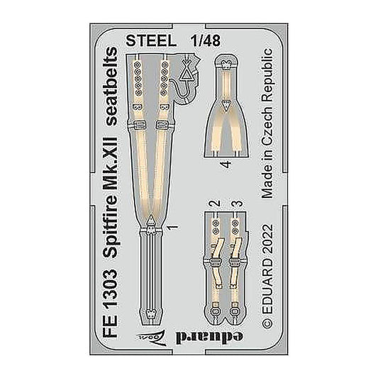 eduard fe1303 1 48 spitfire mk xii seatbelts steel for airfix