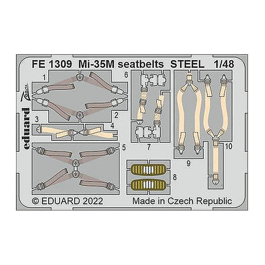 eduard fe1309 1 48 mi 35m seatbelts steel for zvezda