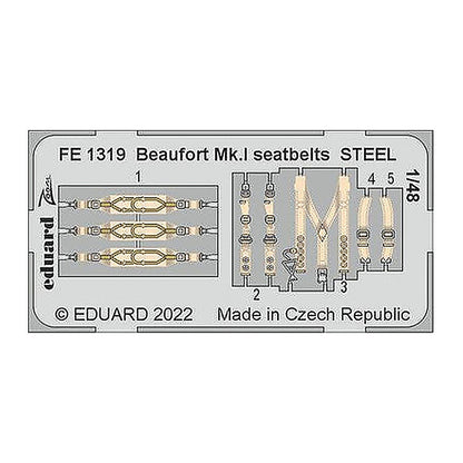 eduard fe1319 1 48 beaufort mk i seatbelts steel for icm