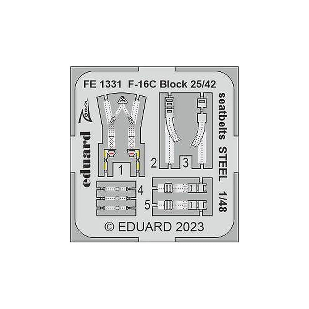 eduard fe1331 1 48 f 16c block 25 42 seatbelts steel for kinetic