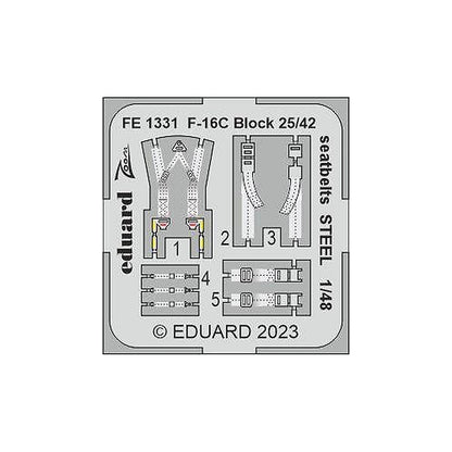 eduard fe1331 1 48 f 16c block 25 42 seatbelts steel for kinetic