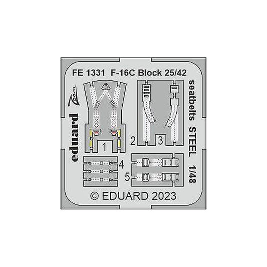 eduard fe1331 1 48 f 16c block 25 42 seatbelts steel for kinetic