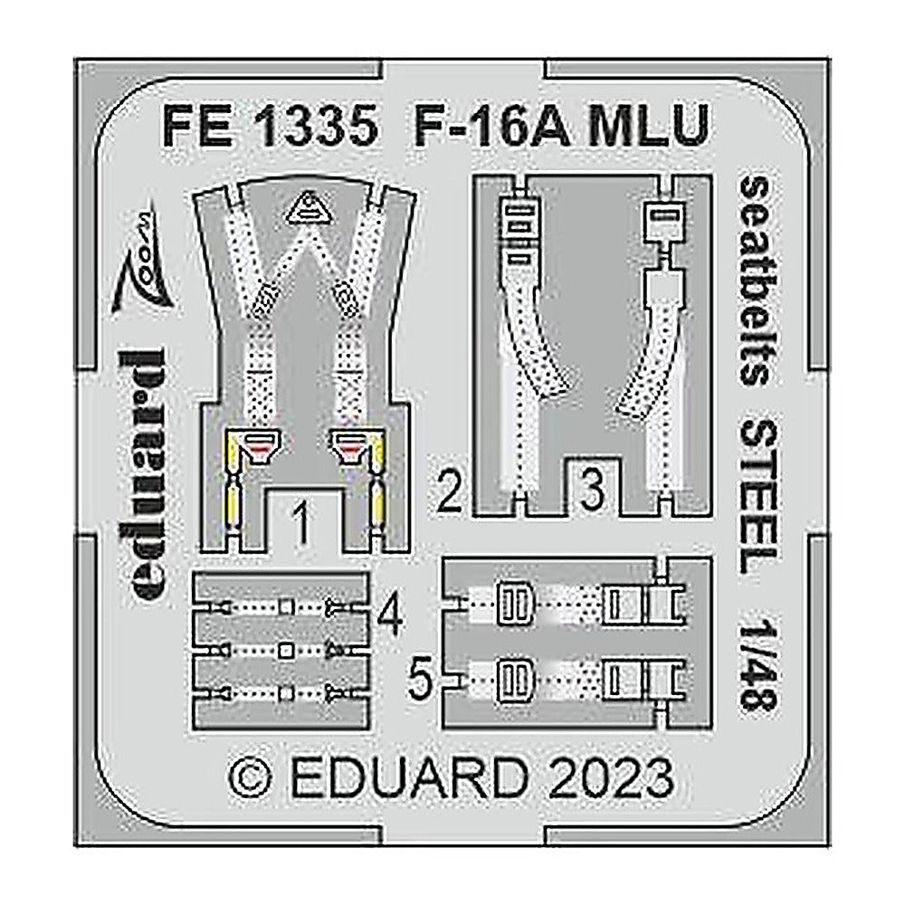 eduard fe1335 1 48 f 16a mlu seatbelts steel for kinetic
