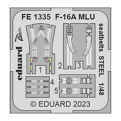 eduard fe1335 1 48 f 16a mlu seatbelts steel for kinetic
