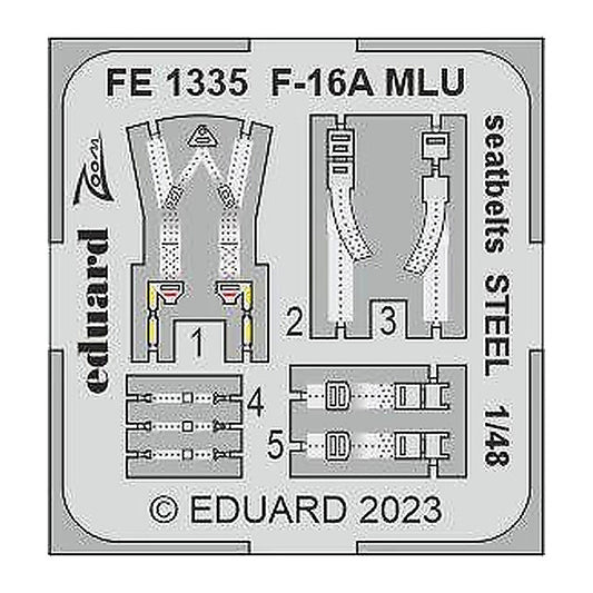 eduard fe1335 1 48 f 16a mlu seatbelts steel for kinetic