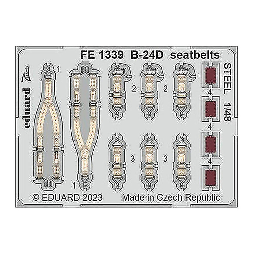 eduard fe1339 1 48 b 24d seatbelts steel for revell