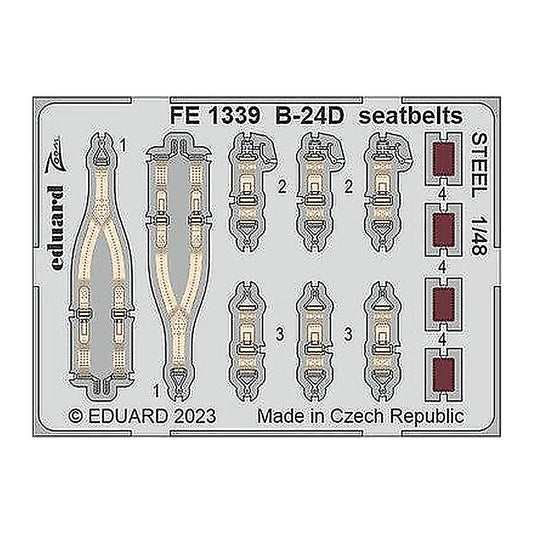 eduard fe1339 1 48 b 24d seatbelts steel for revell