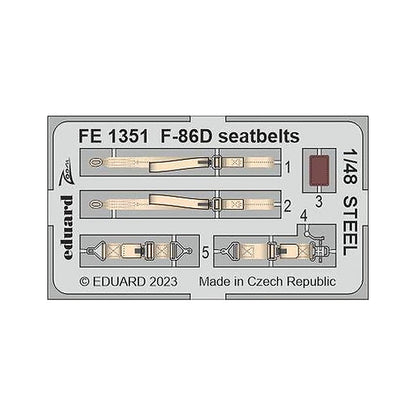 eduard fe1351 1 48 f 86d seatbelts steel for revell