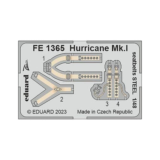 eduard fe1365 1 48 hurricane mk i seatbelts steel for hobby boss