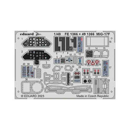 eduard fe1366 1 48 mig 17f for ammo photo etch detail set