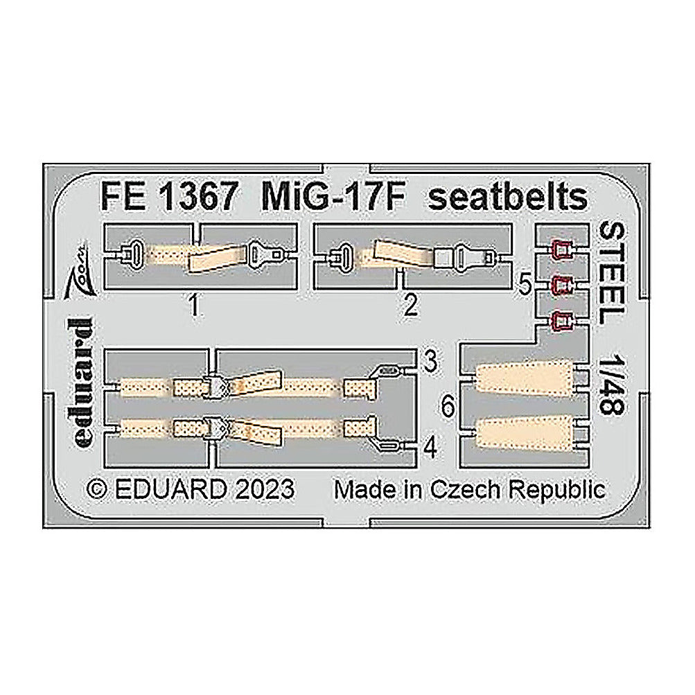 eduard fe1367 1 48 mig 17f seatbelts steel for ammo