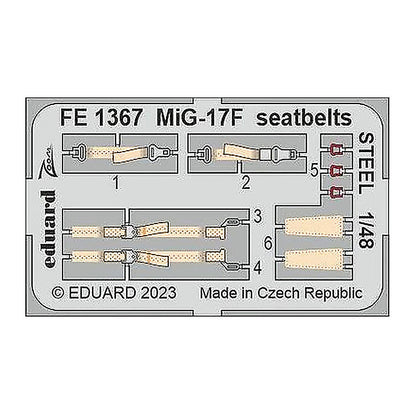 eduard fe1367 1 48 mig 17f seatbelts steel for ammo