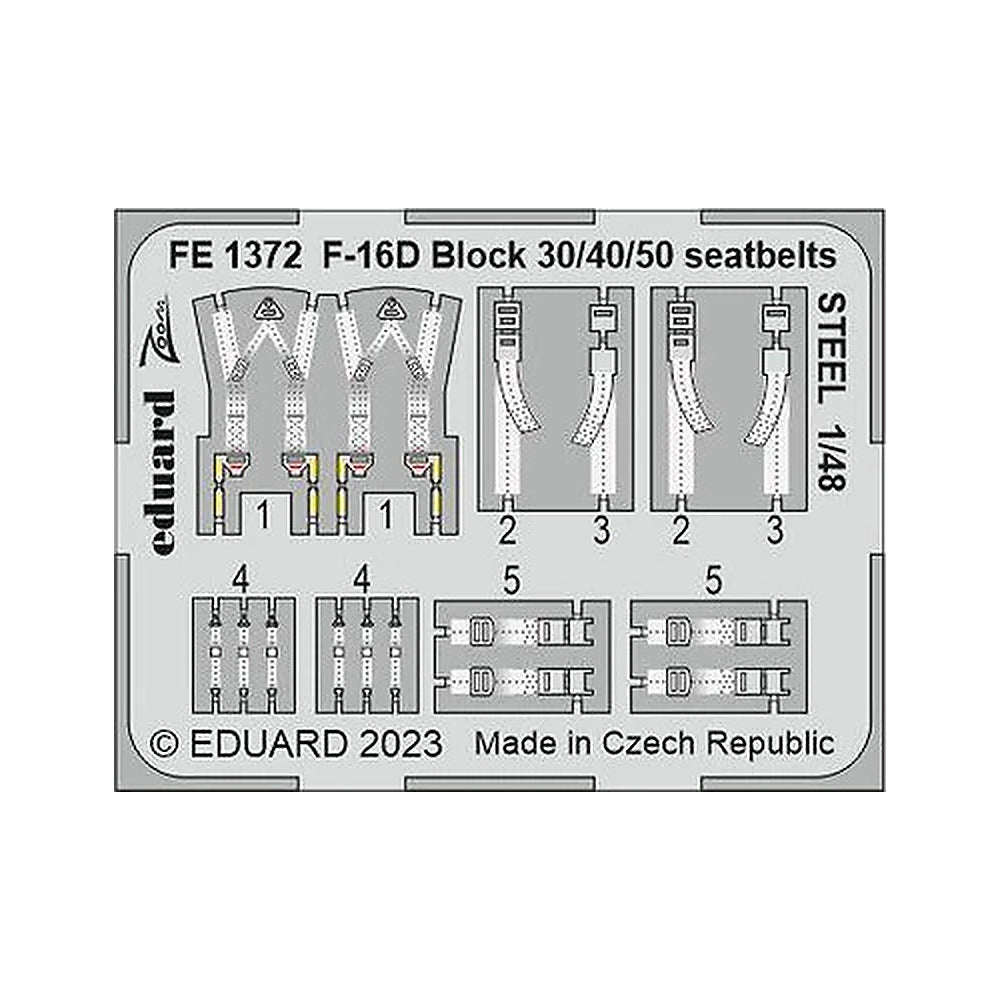 eduard fe1372 1 48 f 16d block 30 40 50 seatbelts steel for kinetic