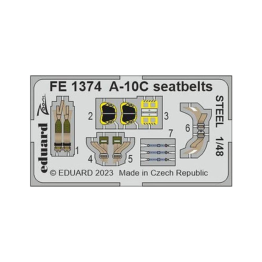 eduard fe1374 1 48 a 10c seatbelts steel for academy