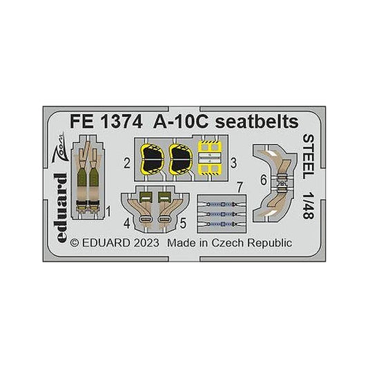 eduard fe1374 1 48 a 10c seatbelts steel for academy