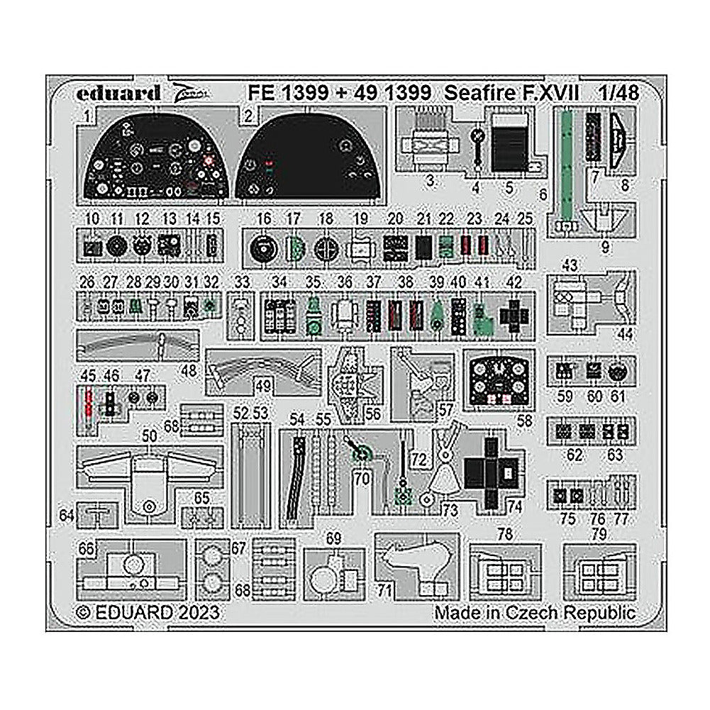eduard fe1399 1 48 seafire f xvii zoom set zoom photo etch set