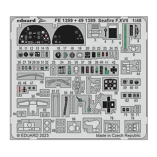 eduard fe1399 1 48 seafire f xvii zoom set zoom photo etch set