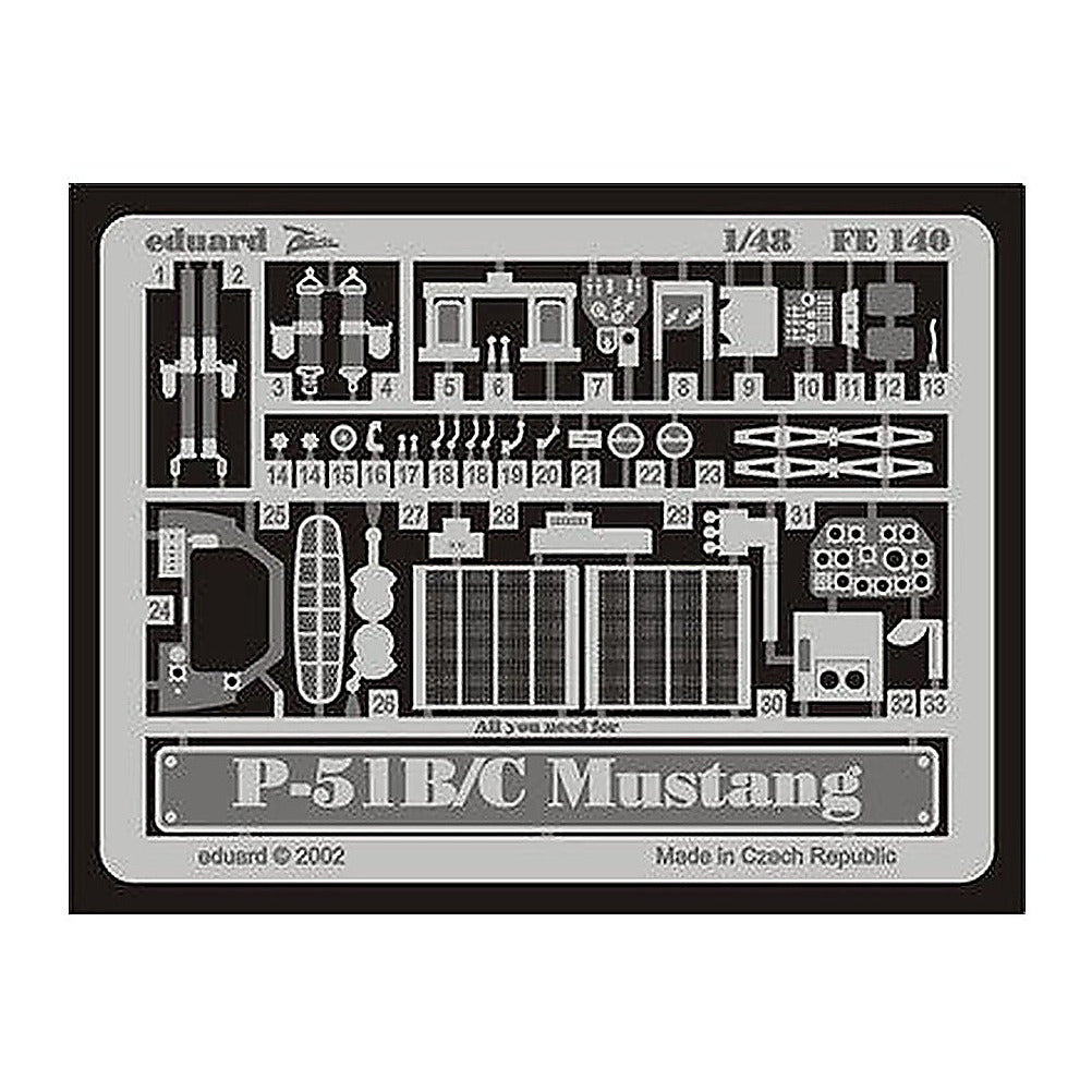 eduard fe140 1 48 p 51b c mustang photo etch interior detail set