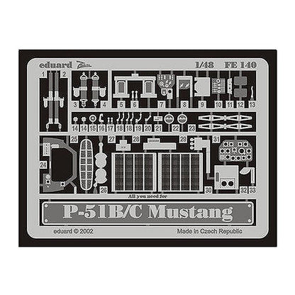 eduard fe140 1 48 p 51b c mustang photo etch interior detail set