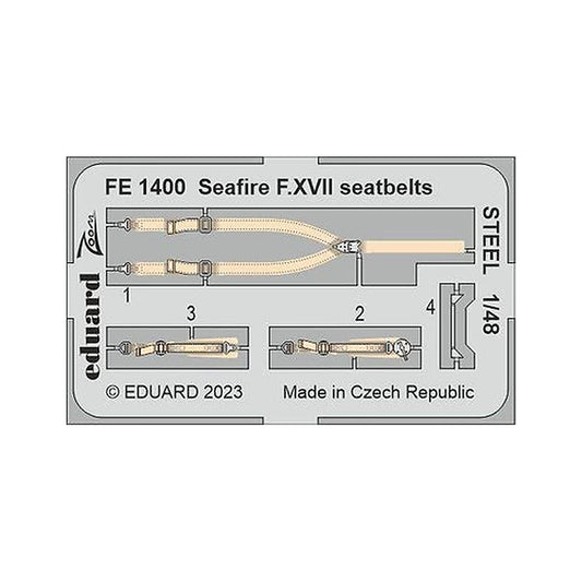 eduard fe1400 1 48 seafire f xvii seatbelts steel zoom set