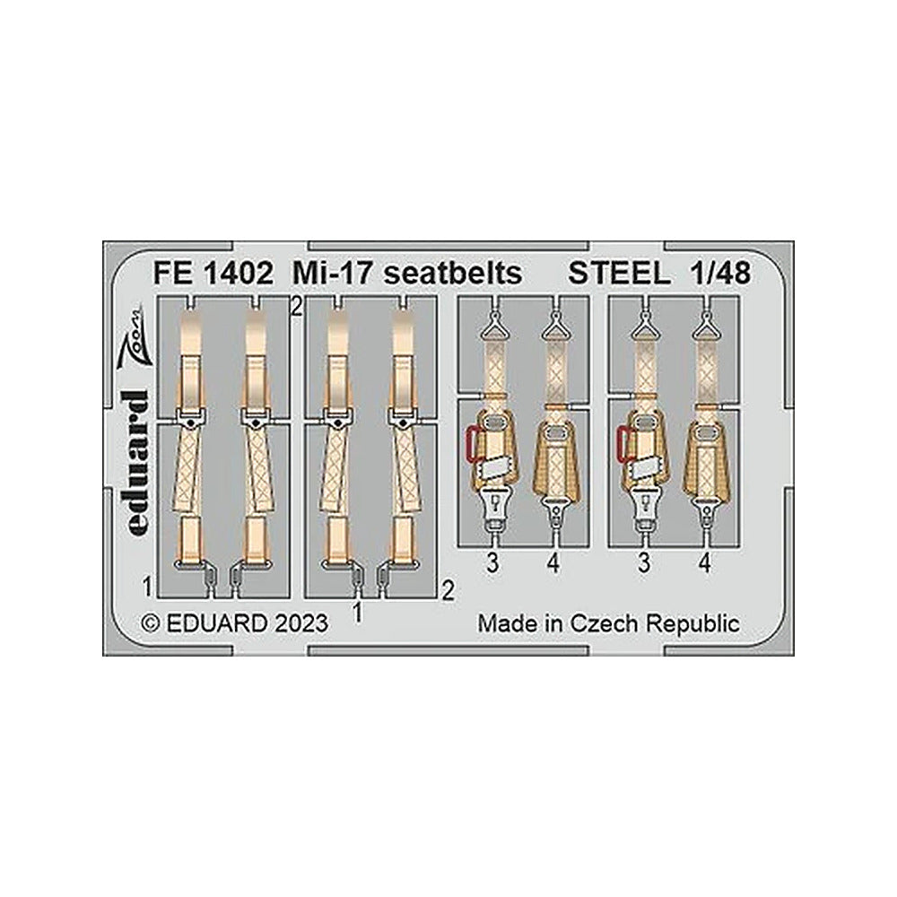eduard fe1402 1 48 mi 17 seatbelts steel zoom set zoom photo etch set