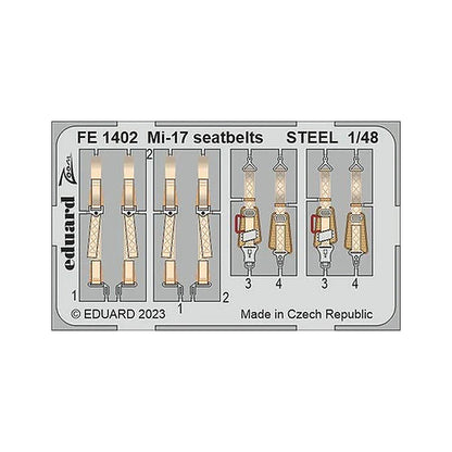 eduard fe1402 1 48 mi 17 seatbelts steel zoom set zoom photo etch set