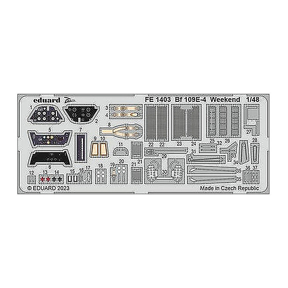 eduard fe1403 1 48 bf 109e 4 weekend zoom set zoom photo etch set