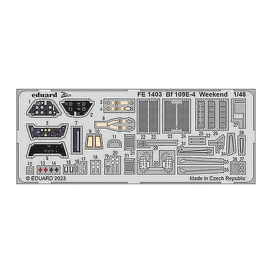 eduard fe1403 1 48 bf 109e 4 weekend zoom set zoom photo etch set