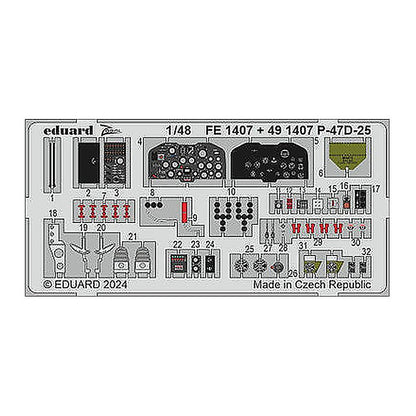 eduard fe1407 1 48 p 47d 25 fe1407 zoom set zoom photo etch set