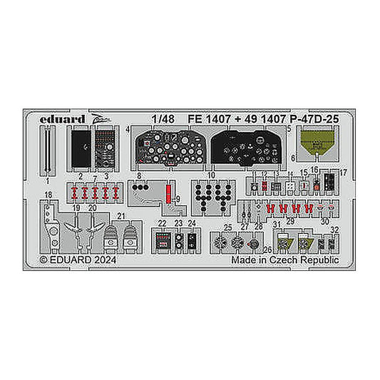 eduard fe1407 1 48 p 47d 25 fe1407 zoom set zoom photo etch set