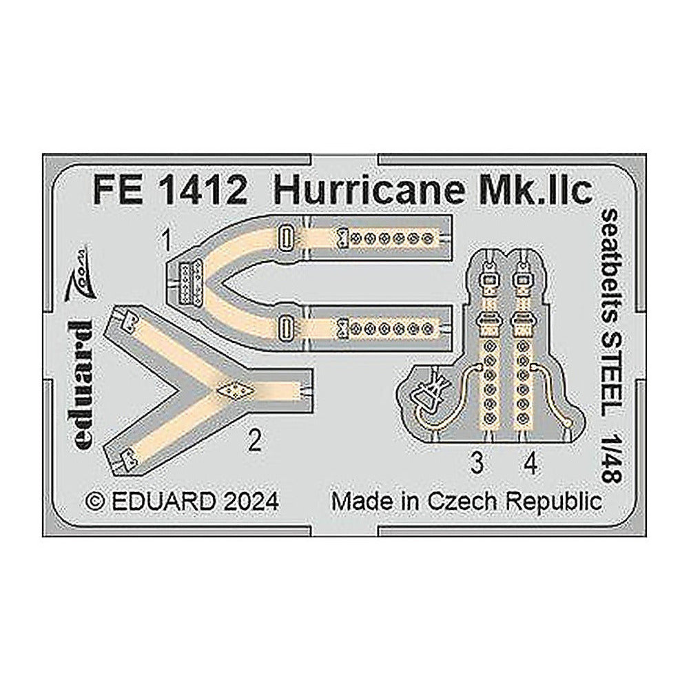 eduard fe1412 1 48 hurricane mk iic seatbelts steel zoom set