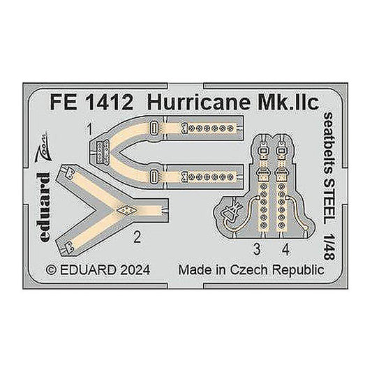 eduard fe1412 1 48 hurricane mk iic seatbelts steel zoom set